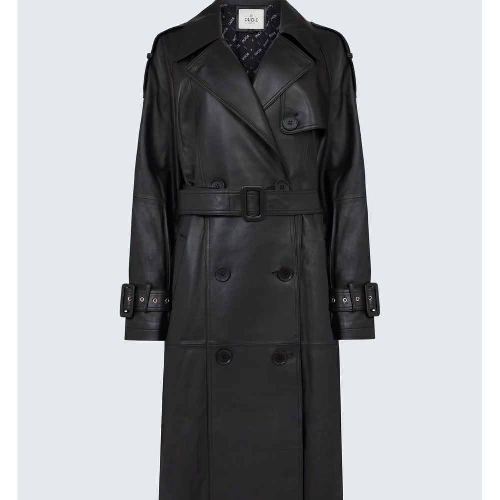 Ducie leather trenchcoat